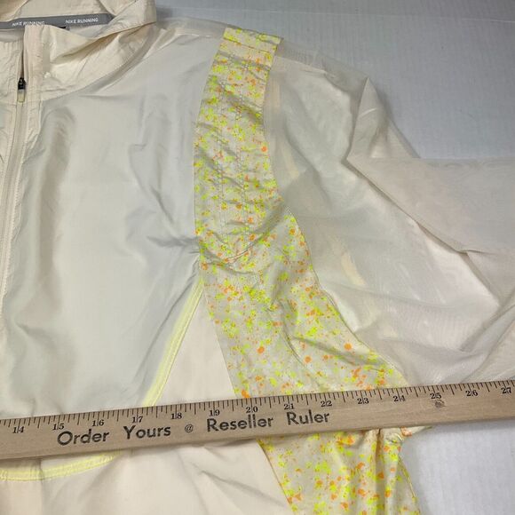 Nike Womens Icon Clash Packable Running Jacket Ivory Yellow Mesh Full Zip XL - Picture 8 of 12